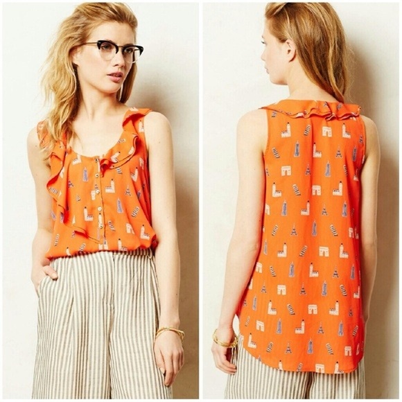 Anthropologie MAEVE Auriele Eiffel Tower Tank - Picture 2 of 7